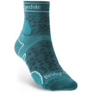 BRIDGEDALE TRAIL RUN ULTRA LIGHT T2 MERINO SPORT FIT LOW HEIGHT TEAL SOCK