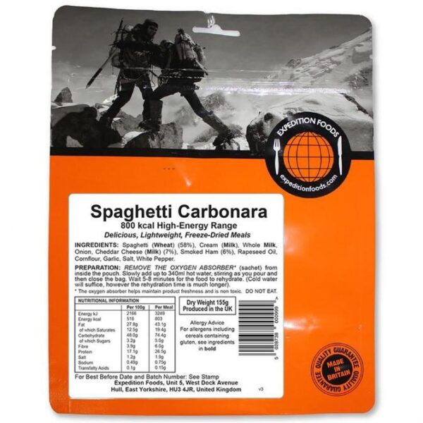 EXPEDITION FOODS  Spaghetti Carbonara Freeze-Dried Camping & Hiking Food