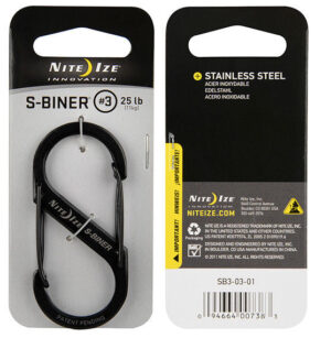 Nite Ize S-Biner Black Stainless Steel Size #3 (3"), Carabiner