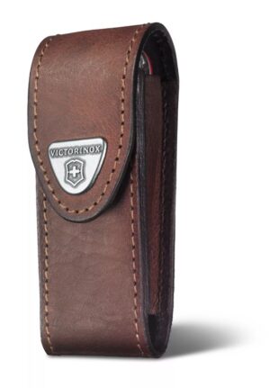 Victorinox Leather Belt Pouch/Sheath. Brown with hook and loop fastener. 40548