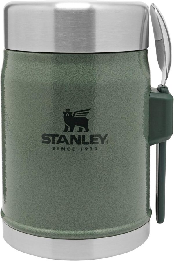 STANLEY CLASSIC LEGENDARY VACUUM FOOD JAR WITH SPORK 14oz FLASK HAMMERTONE GREEN - Image 6