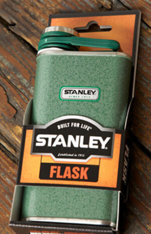 Stanley Classic Pocket Flask/Hip Flask in Hammertone Green for Spirits 0.23L/8oz