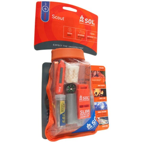 Adventure Medical SOL SCOUT Survival Kit, blanket, fire lite, whistle & more!