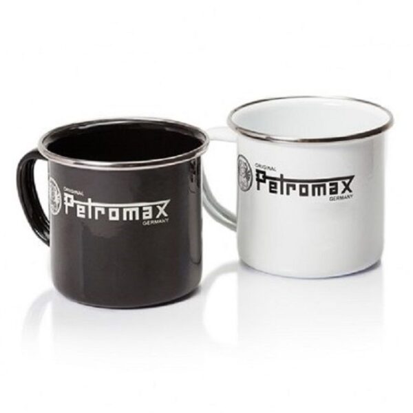 Petromax 8cm, 12oz 350ml Hard Enamelled Tea / Coffee Camp Mug, Black or White