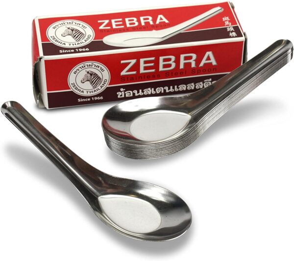 Zebra Thailand Stainless Steel Chinese Spoons (Set of 12)