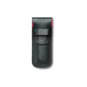 Victorinox Medium Black Leather Pouch Red lined flap closure 40636 for 58mm Knife
