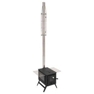 Robens Hunter Tent Stove for Heating & Cooking includes Stainless Steel Flue & Spark Arrestor