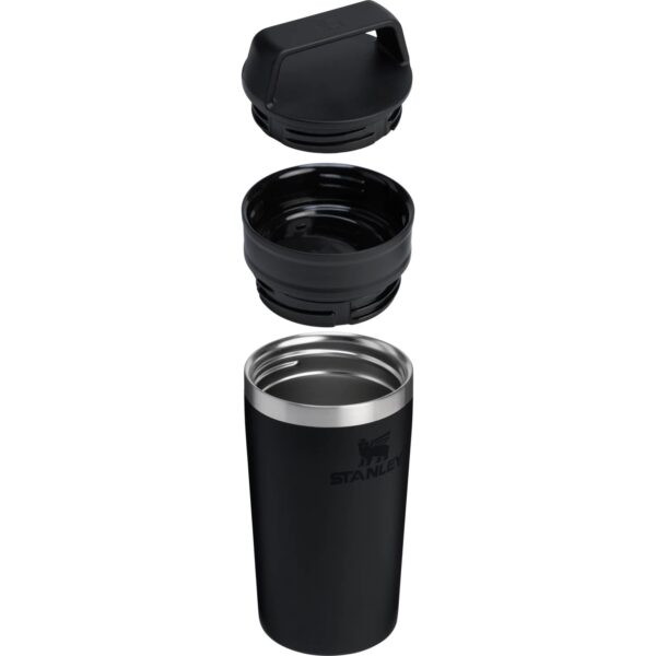 STANLEY Café-To-Go Travel Mug 0.35L 12oz Fully Leakproof Pouch Flask BLACK - Image 3
