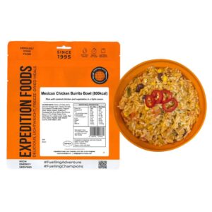 EXPEDITION FOODS Mexican Chicken Burrito Bowl Freeze-Dried Camping & Hiking Food