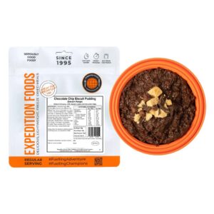 EXPEDITION FOODS Chocolate Chip Biscuit Pudding (Breakfast/Dessert Range) Freeze-Dried Camping & Hiking Food 450 kcal
