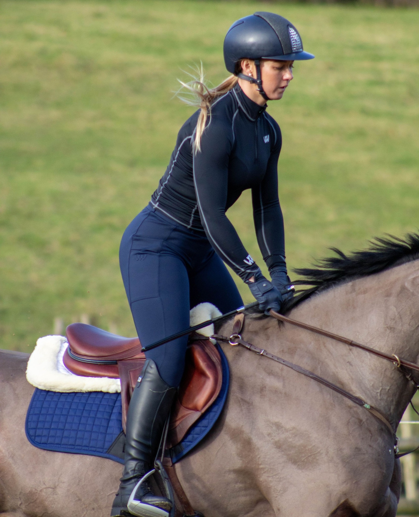 WOOF WEAR ALL SEASON RIDING TIGHTS - SAGE GREEN, DOVE GREY, NAVY, STONE - Image 6