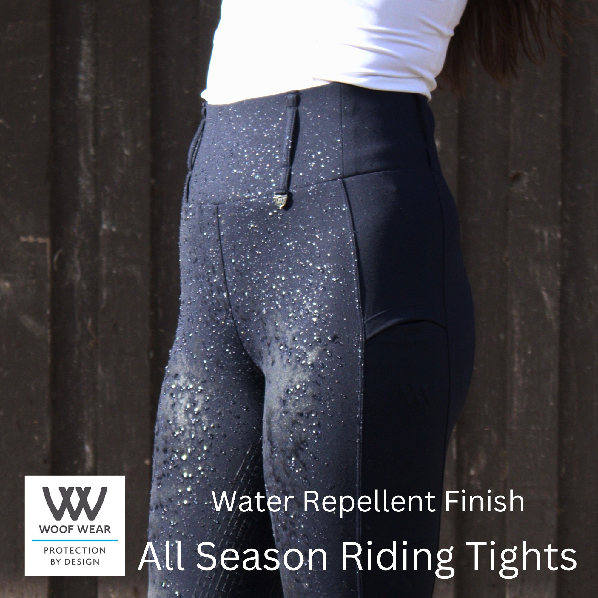 WOOF WEAR ALL SEASON RIDING TIGHTS - SAGE GREEN, DOVE GREY, NAVY, STONE - Image 5