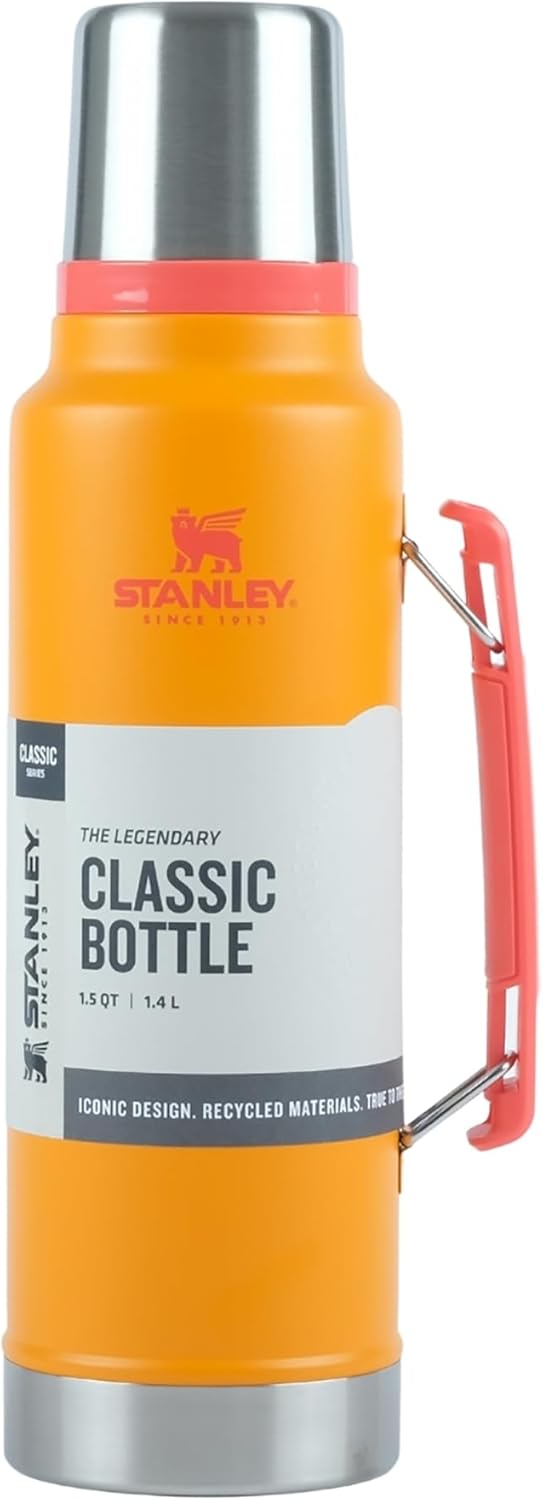 Stanley Classic Legendary Vacuum Flask Bottle 1.4L in bright Goldenrod Coral 38 hours HOT! - Image 4