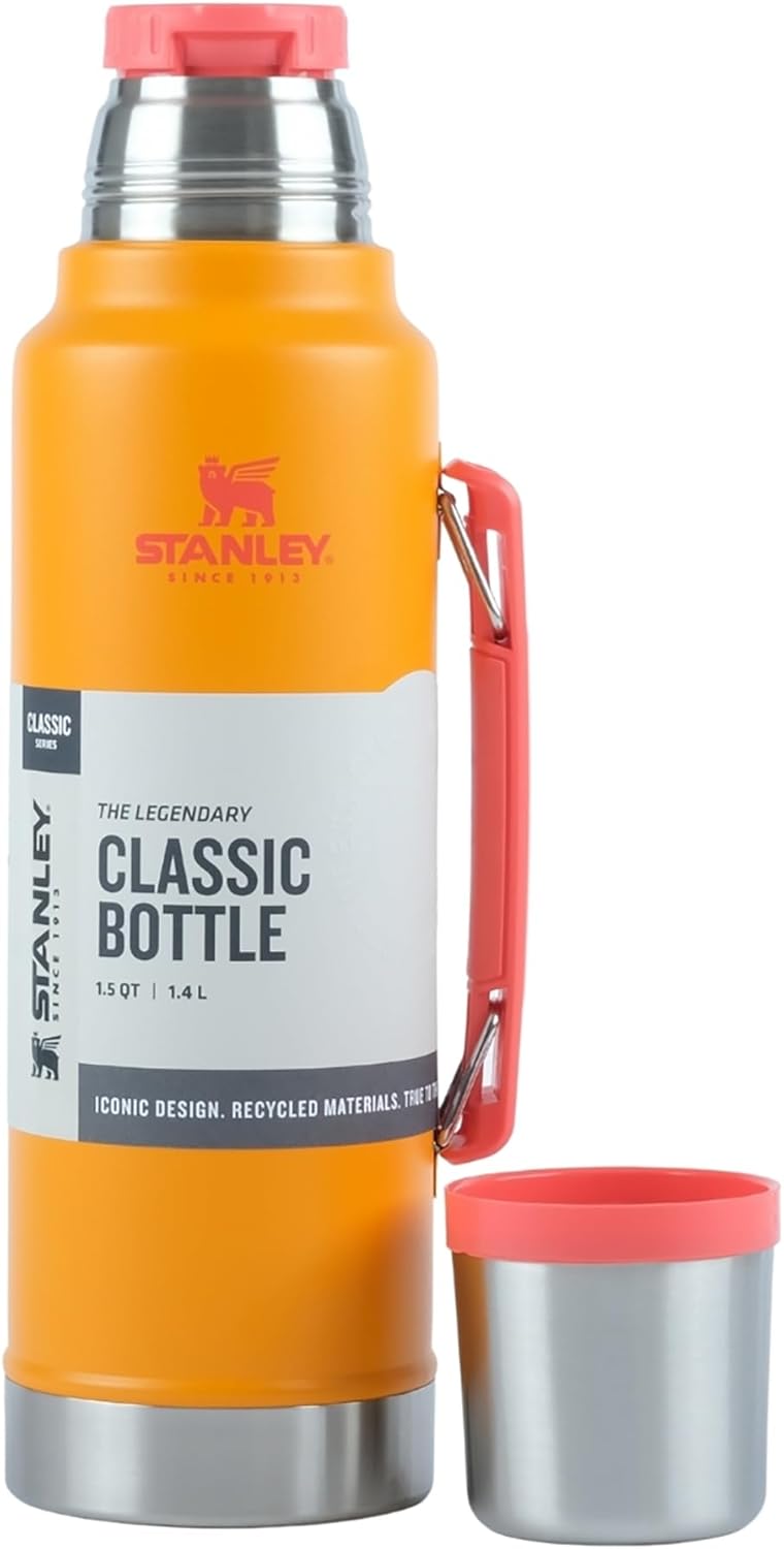Stanley Classic Legendary Vacuum Flask Bottle 1.4L in bright Goldenrod Coral 38 hours HOT! - Image 5