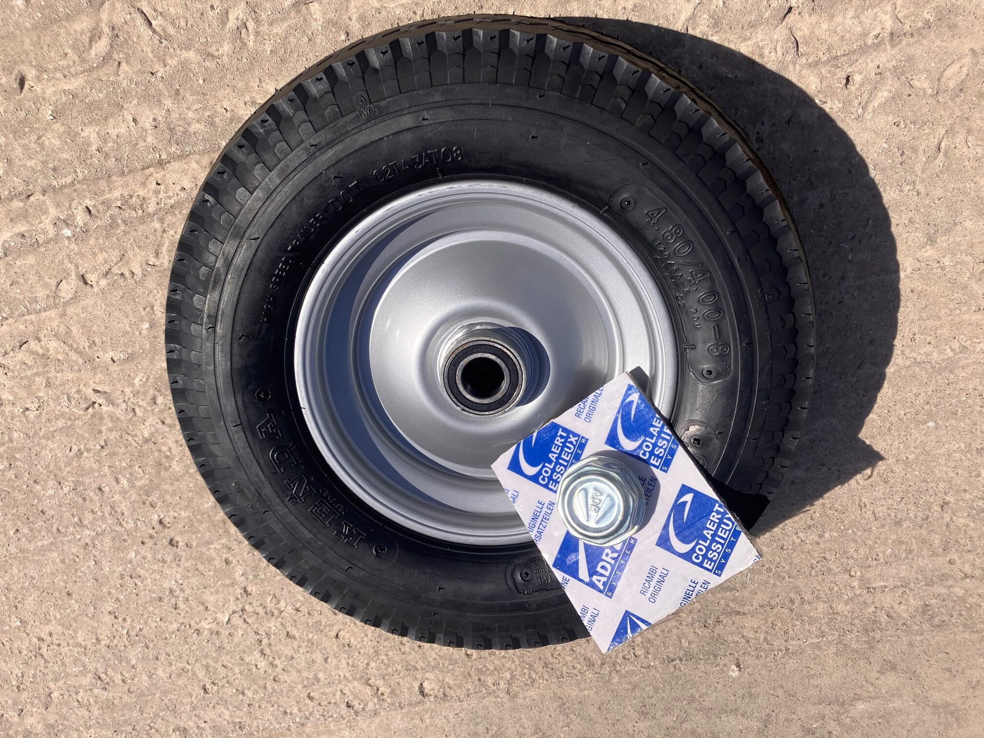 Replacement wheel and tyre for Browns Compactor B Small Conventional Bale Accumulator Sledge