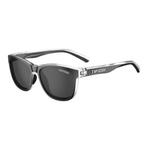 Tifosi Swank Onyx Clear Frame Sunglasses with Dark Smoke Polarised lenses