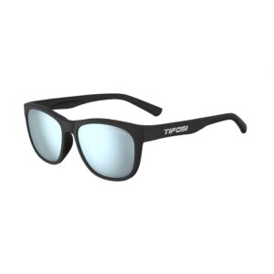 Tifosi Swank Satin Black Frame Sunglasses with Blue Smoke Polarised lenses
