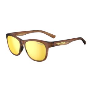 Tifosi Swank Woodgrain Frame Sunglasses Smoke Yellow Polarised Mirror lenses