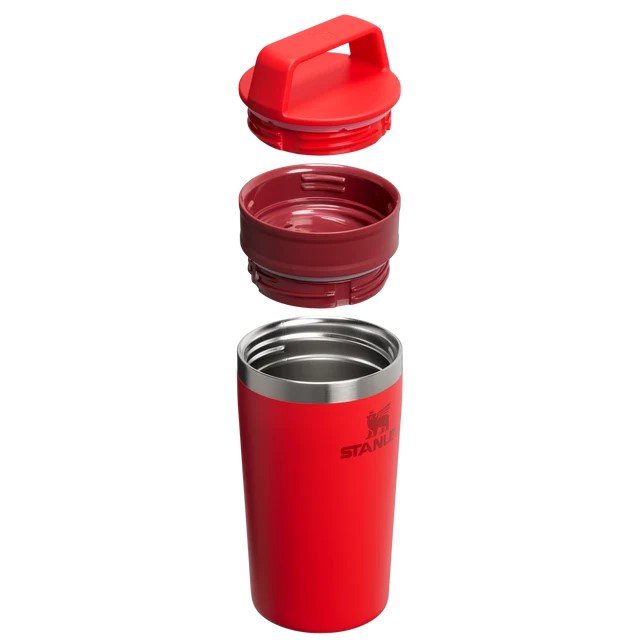 STANLEY Café-To-Go Travel Mug 0.35L 12oz Fully Leakproof Pouch Flask CHILI RED - Image 4